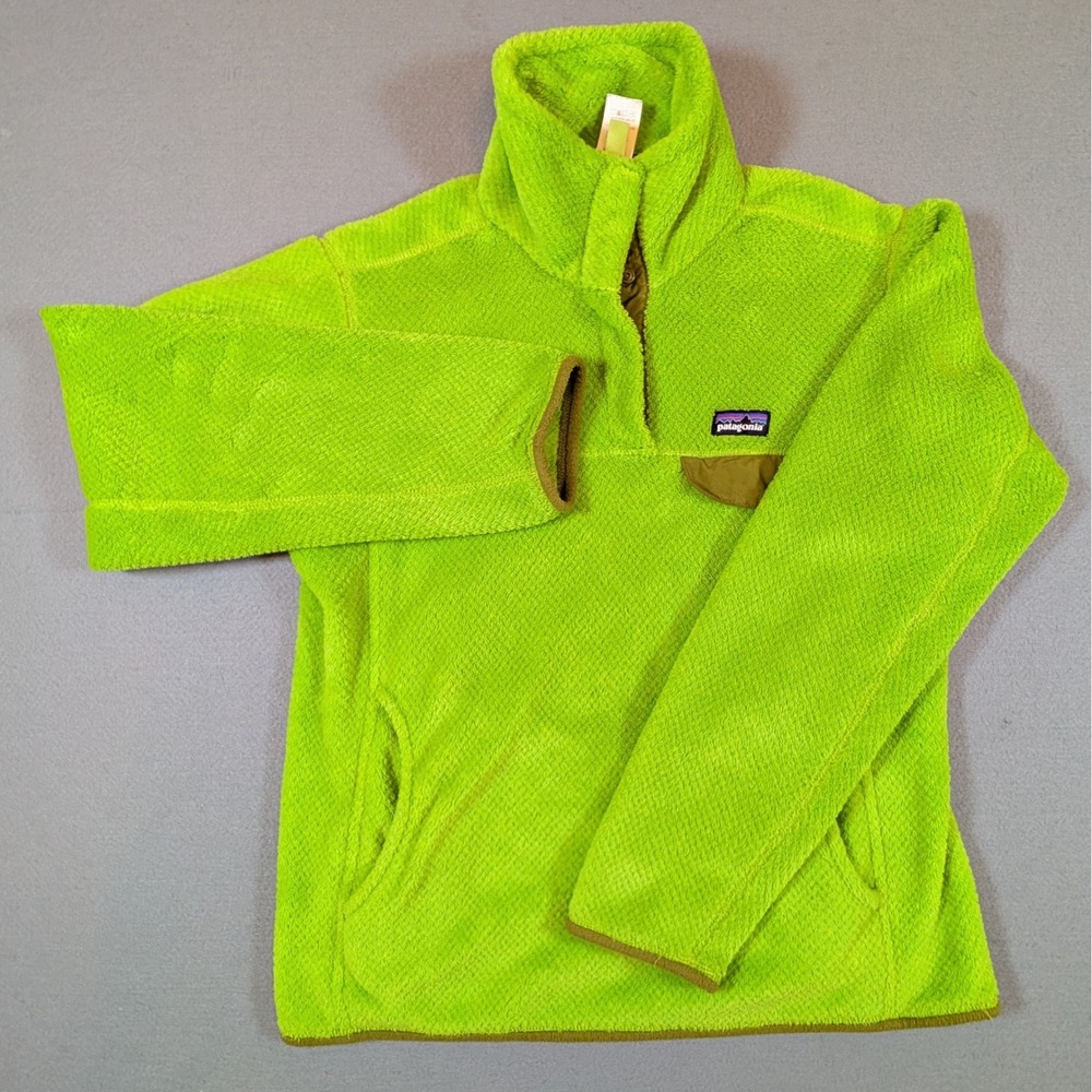 Patagonia Re-Tool Snap-T Fleece Pullover Womens‎ Medium Lime Green